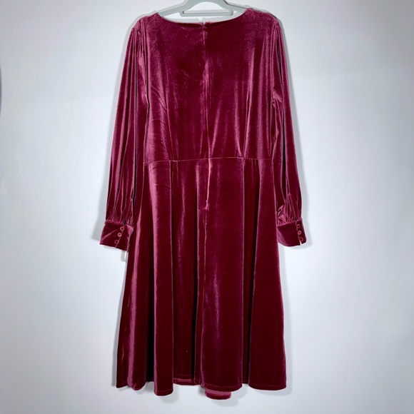 NWT Talbots Women’s Billow Sleeve Soft Velour Fit & Flare A-Line Dress Size 18 - Picture 3 of 14